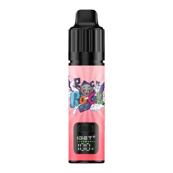 IGET Bar Plus S3 6000 Kit Chupa Chups Strawberry disposable vape shown front on against a plain white background, Chupa Chups Strawberry flavour