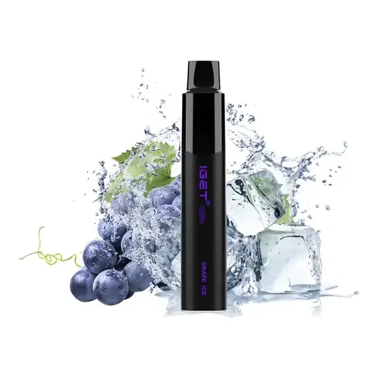 IGET Legend 4000 Grape Ice disposable vape photographed front on against a white background