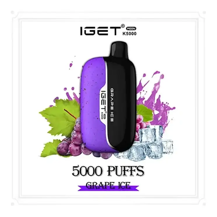 IGET Moon 5000 Grape Ice disposable vape in Grape Ice, product photo on white