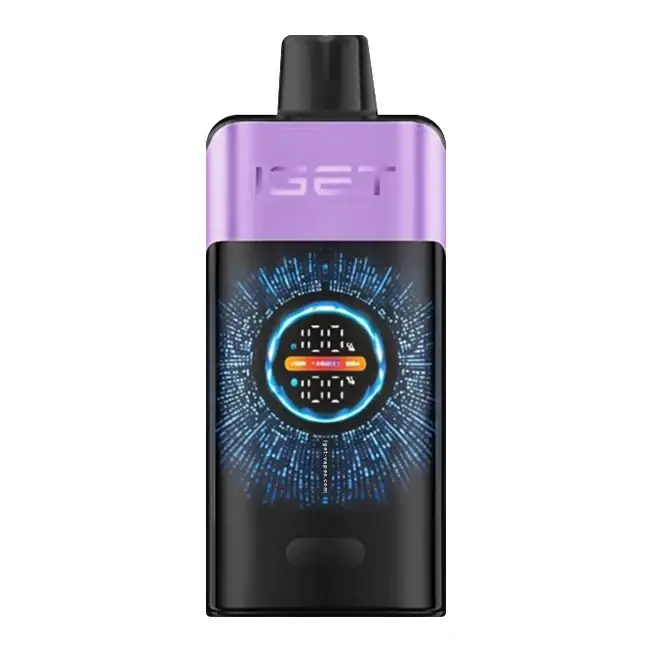 Front view of the IGET One 12000 Grape Ice disposable vape in Grape Ice
