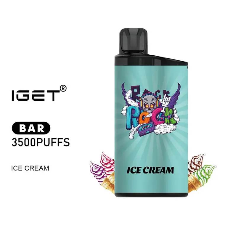 Front view of the IGET Bar 3500 Ice Cream disposable vape in Ice Cream