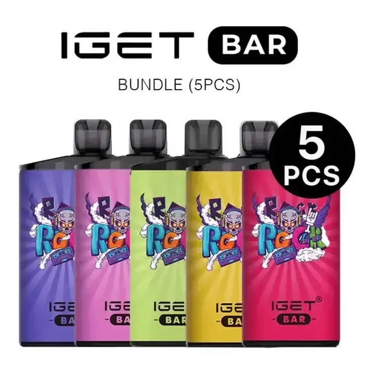 IGET Bar Bundle 5 Pack disposable vape in Iget Bar Bundle (5pcs), product photo on white