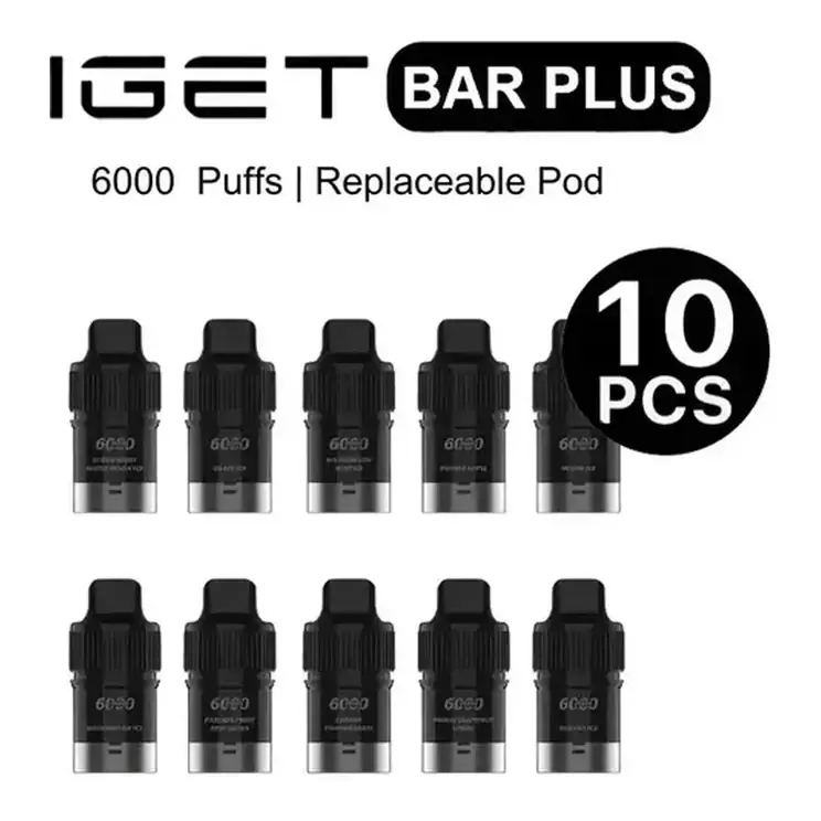 IGET Bar Plus S3 Pod Box Mixed Flavours 10 Pack bulk carton photographed front on against a white background