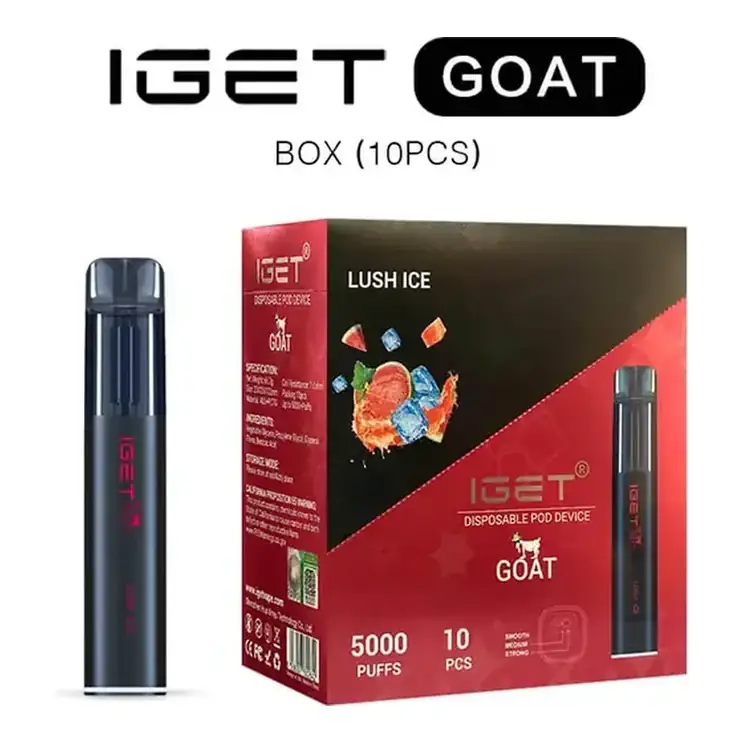 IGET Goat Box 10 Pack disposable vape shown upright on a plain white background