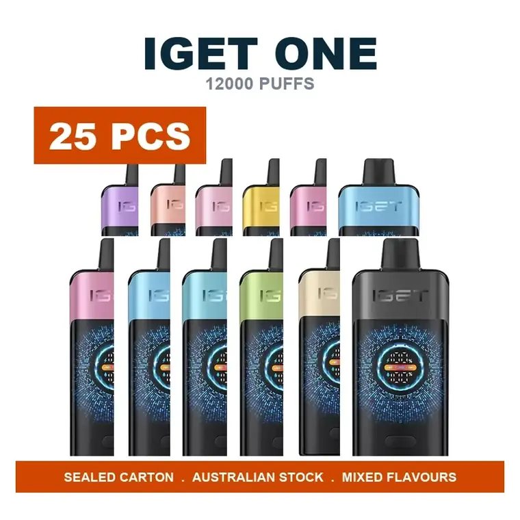 IGET One 12000 wholesale carton of 25 sealed devices in mixed flavours