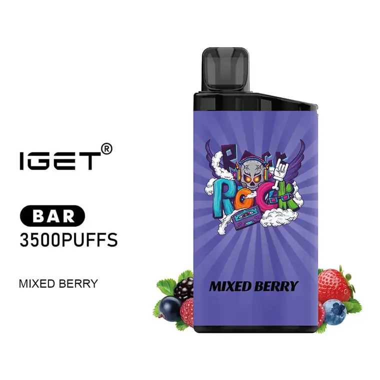 Mixed Berry - IGET Bar 3500 Puffs Bulk Pack disposable vape in Mixed Berry, product photo on white