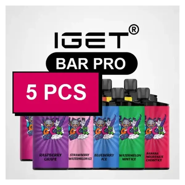 IGET Bar Pro Wholesale 5 Pack bulk carton photographed front on against a white background