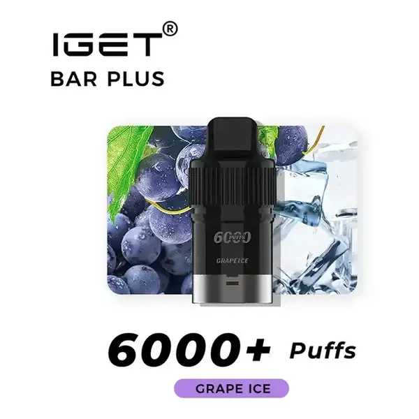 Nicotine Free IGET Bar Plus S3 6000 Kit zero nicotine vape shown upright on a plain white background, sold in Australia