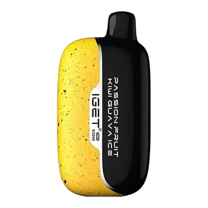 Front view of the IGET Moon 5000 Passion Fruit Kiwi Guava Ice disposable vape in Passion Fruit Kiwi Guava Ice