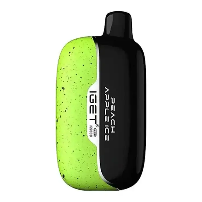 Front view of the IGET Moon 5000 Peach Apple Ice disposable vape in Peach Apple Ice