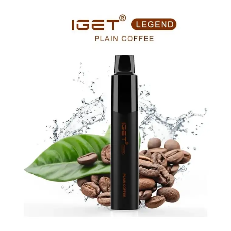 IGET Legend 4000 Plain Coffee disposable vape in Plain Coffee, product photo on white