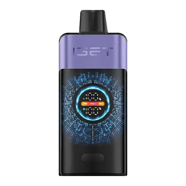 IGET One 12000 Raspberry Grape Ice disposable vape photographed front on against a white background