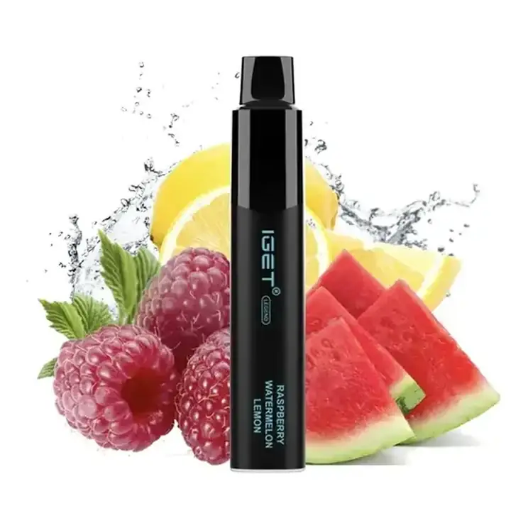 Front view of the IGET Legend 4000 Raspberry Watermelon Lemon disposable vape in Raspberry Watermelon Lemon
