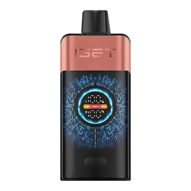 Front view of the IGET One 12000 Strawberry disposable vape in Strawberry