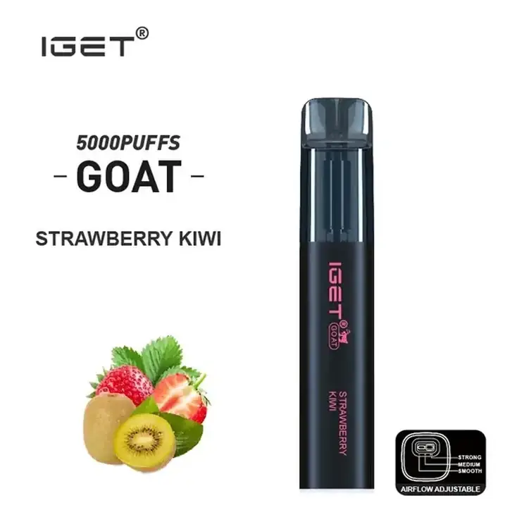 IGET Goat 5000 Strawberry Kiwi disposable vape in Strawberry Kiwi, product photo on white