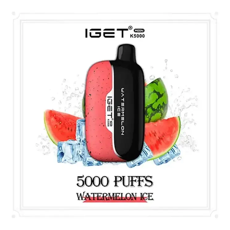 IGET Moon 5000 Watermelon Ice disposable vape in Watermelon Ice, product photo on white